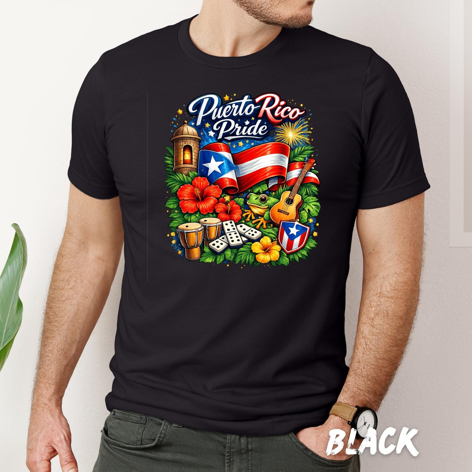 Puerto Rico Shirt, Boricua T Shirt, Puerto Rican Flag Tee, Coqui Frog Shirt, Hispanic Heritage Gift, El Morro Shirt