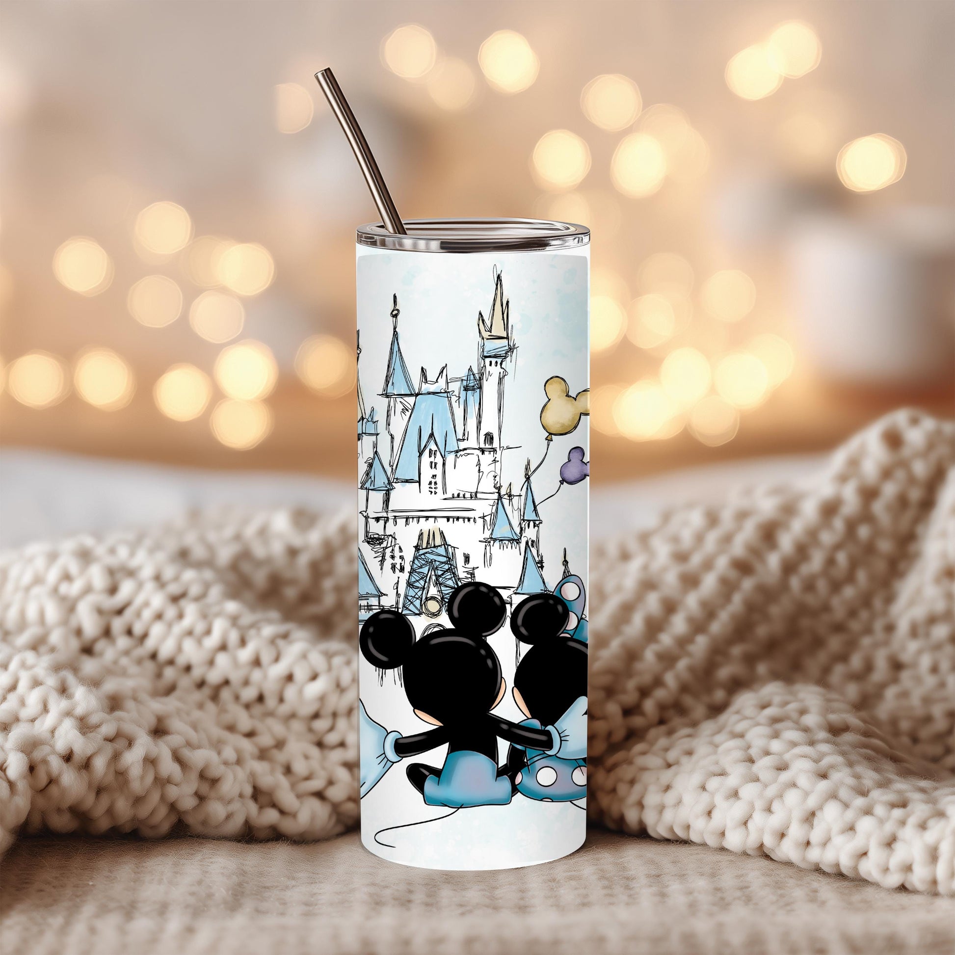 Custom Magic Castle Tumbler 20oz, Personalized Disney Cup, Family Vacation Tumbler, Disney Fan Gift