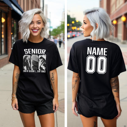 Custom Senior Mom Shirt with Photos, Personalized Graduation Shirt, Class of 2026 Mom Tee, Custom Name and Number Back, Senior Night Shirt