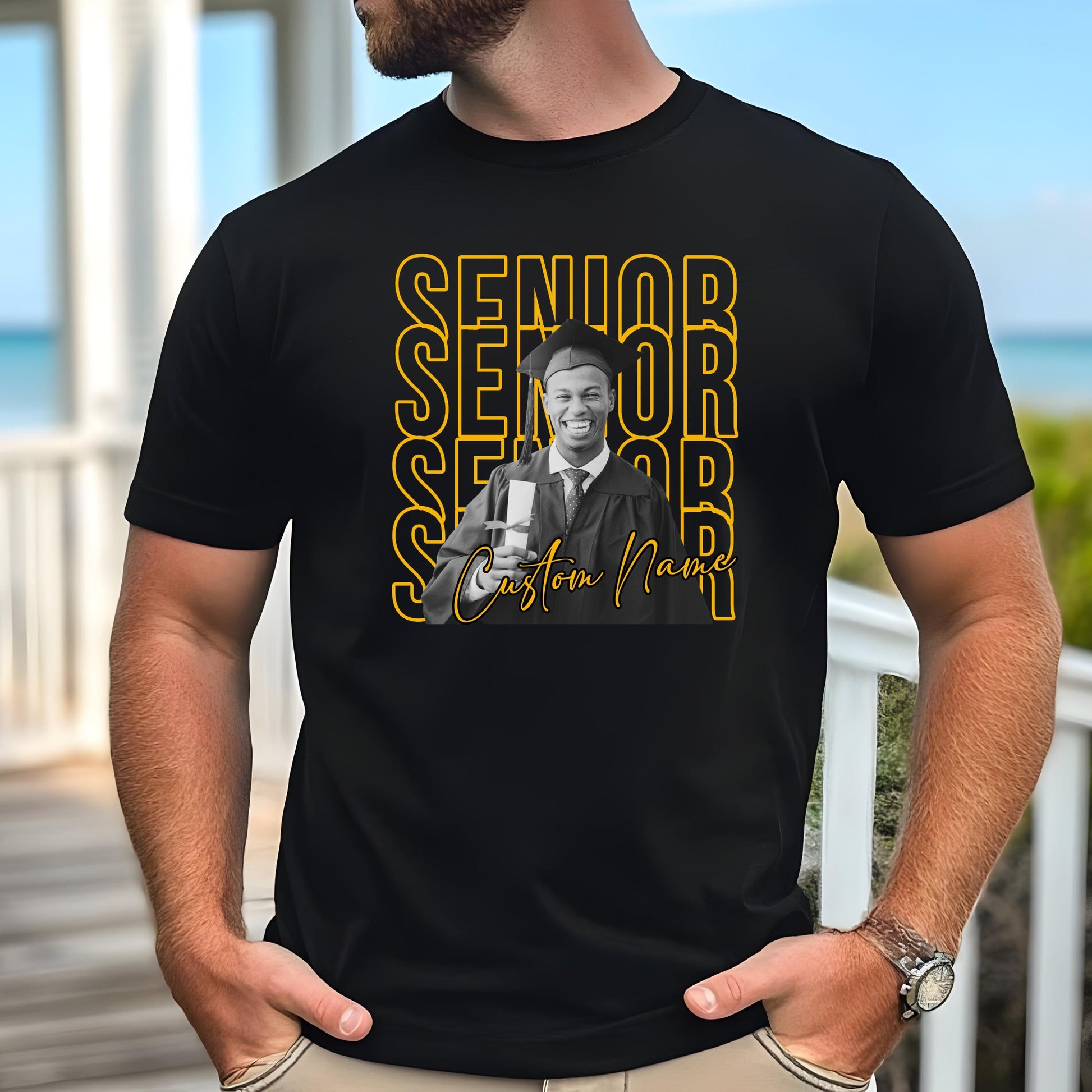 Custom Senior Shirt with Photo, Personalized Graduation Shirt, Class of 2026 Senior Tee, Custom Name Shirt, High School Graduation Gift