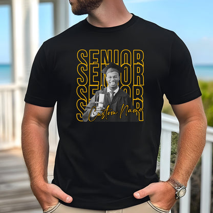 Custom Senior Shirt with Photo, Personalized Graduation Shirt, Class of 2026 Senior Tee, Custom Name Shirt, High School Graduation Gift