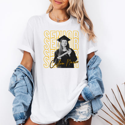 Custom Senior Shirt with Photo, Personalized Graduation Shirt, Class of 2026 Senior Tee, Custom Name Shirt, High School Graduation Gift