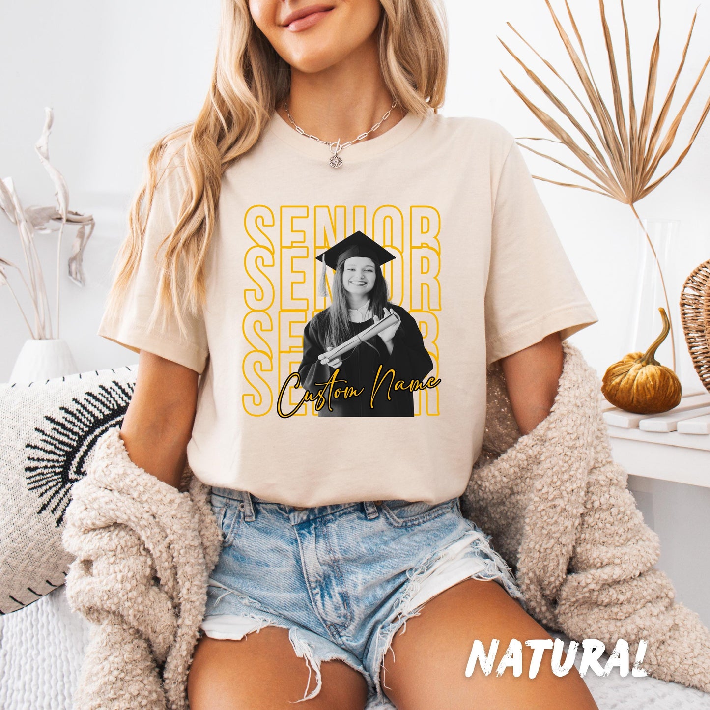 Custom Senior Shirt with Photo, Personalized Graduation Shirt, Class of 2026 Senior Tee, Custom Name Shirt, High School Graduation Gift