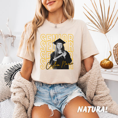 Custom Senior Shirt with Photo, Personalized Graduation Shirt, Class of 2026 Senior Tee, Custom Name Shirt, High School Graduation Gift