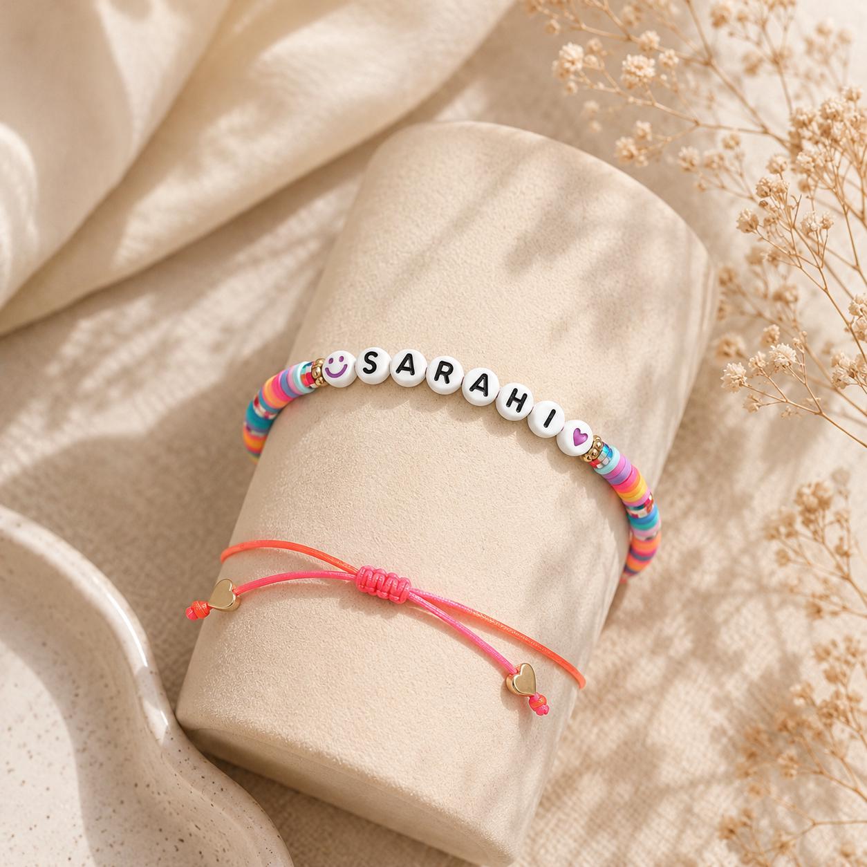 Personalized Friendship Bracelet for Girls | Custom Name Bracelet | Adjustable Kids Bracelet Anklet | Best Friend Gift for Teens & Tweens