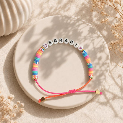 Personalized Friendship Bracelet for Girls | Custom Name Bracelet | Adjustable Kids Bracelet Anklet | Best Friend Gift for Teens & Tweens
