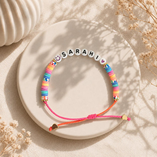 Personalized Friendship Bracelet for Girls | Custom Name Bracelet | Adjustable Kids Bracelet Anklet | Best Friend Gift for Teens & Tweens