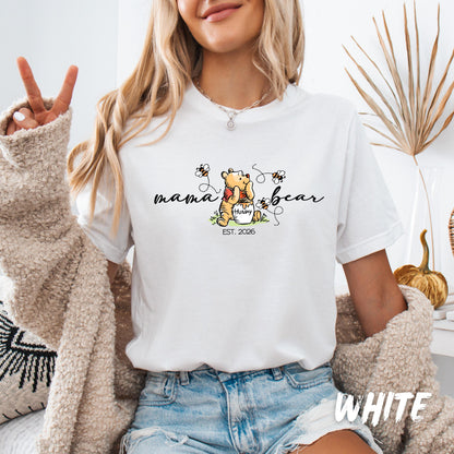 Personalized Mama Bear Sweatshirt – Winnie the Pooh, Custom Sleeve Names