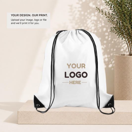 Custom Logo/imagen Drawstring Backpack | Personalized Cinch Bag for Business, Events & Teams | Custom Logo or imagen Bag