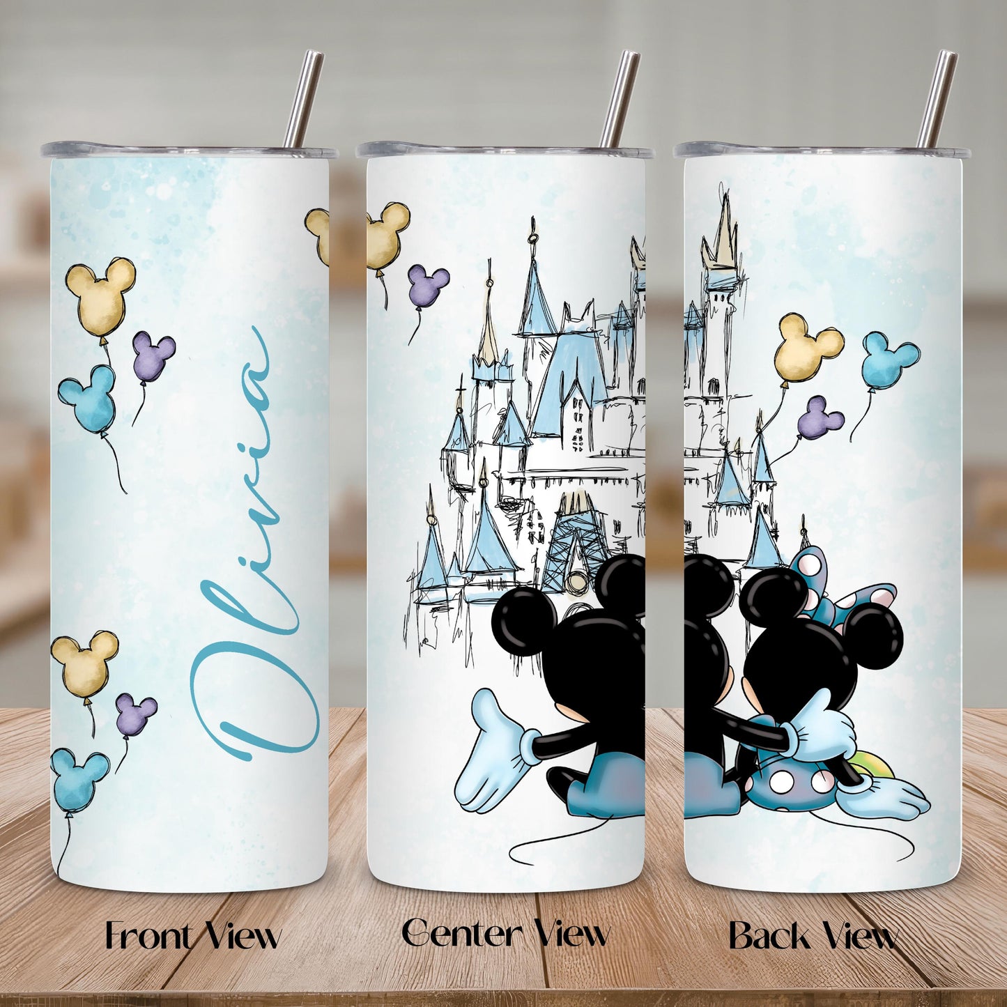 Custom Magic Castle Tumbler 20oz, Personalized Disney Cup, Family Vacation Tumbler, Disney Fan Gift