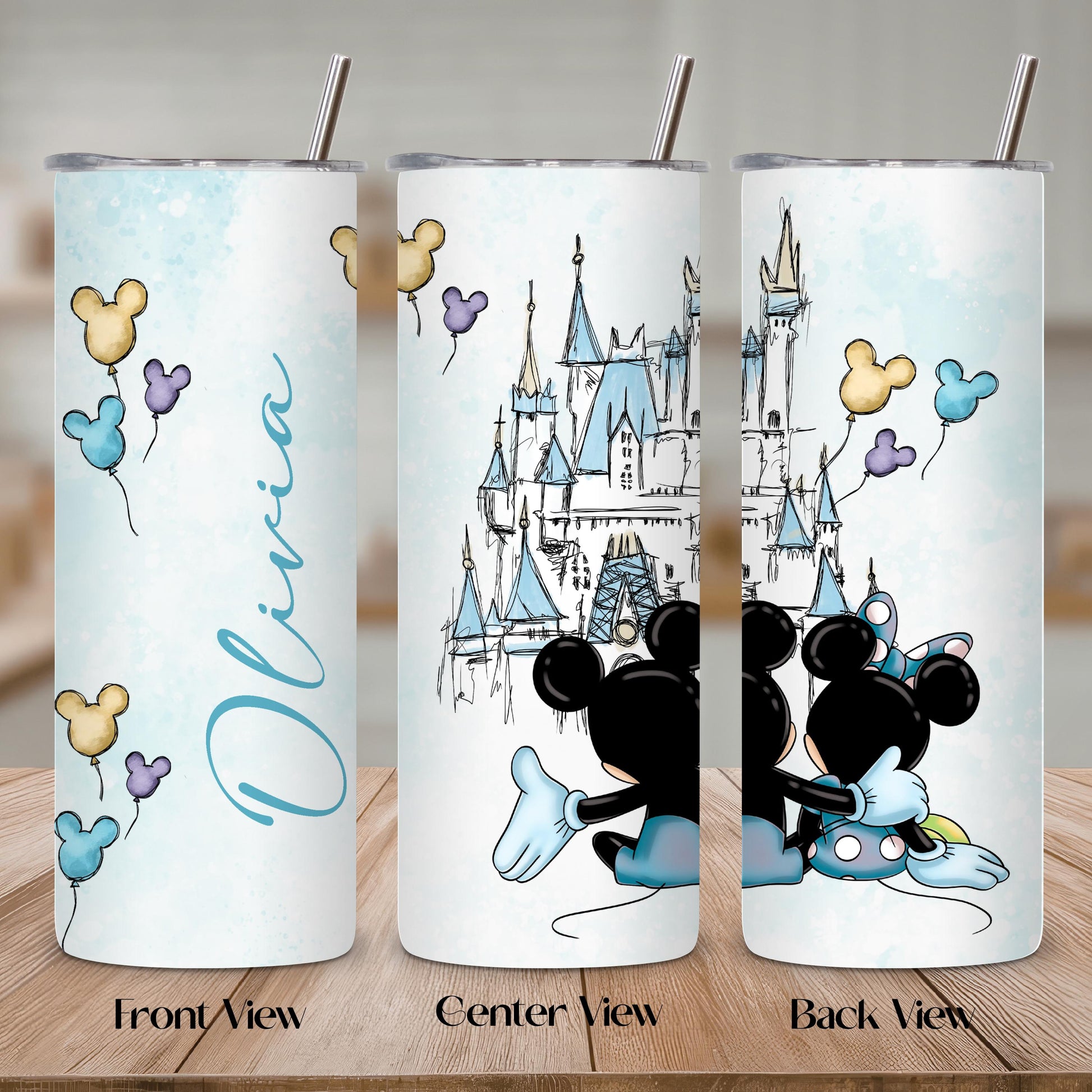 Custom Magic Castle Tumbler 20oz, Personalized Disney Cup, Family Vacation Tumbler, Disney Fan Gift