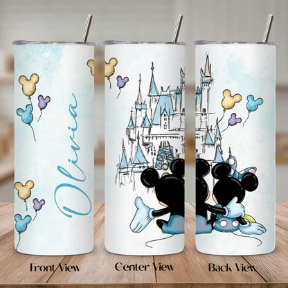 Custom Magic Castle Tumbler 20oz, Personalized Disney Cup, Family Vacation Tumbler, Disney Fan Gift
