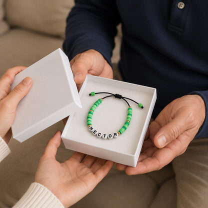 Personalized Dad Bracelet | Custom Name Bracelet for Men | Father’s Day Gift | Adjustable Handmade Beaded Bracelet | Birthday Gift for Him