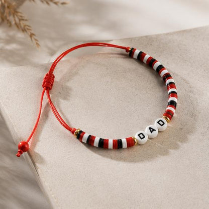 Personalized Dad Bracelet | Custom Name Bracelet for Men | Father’s Day Gift | Adjustable Handmade Beaded Bracelet | Birthday Gift for Him