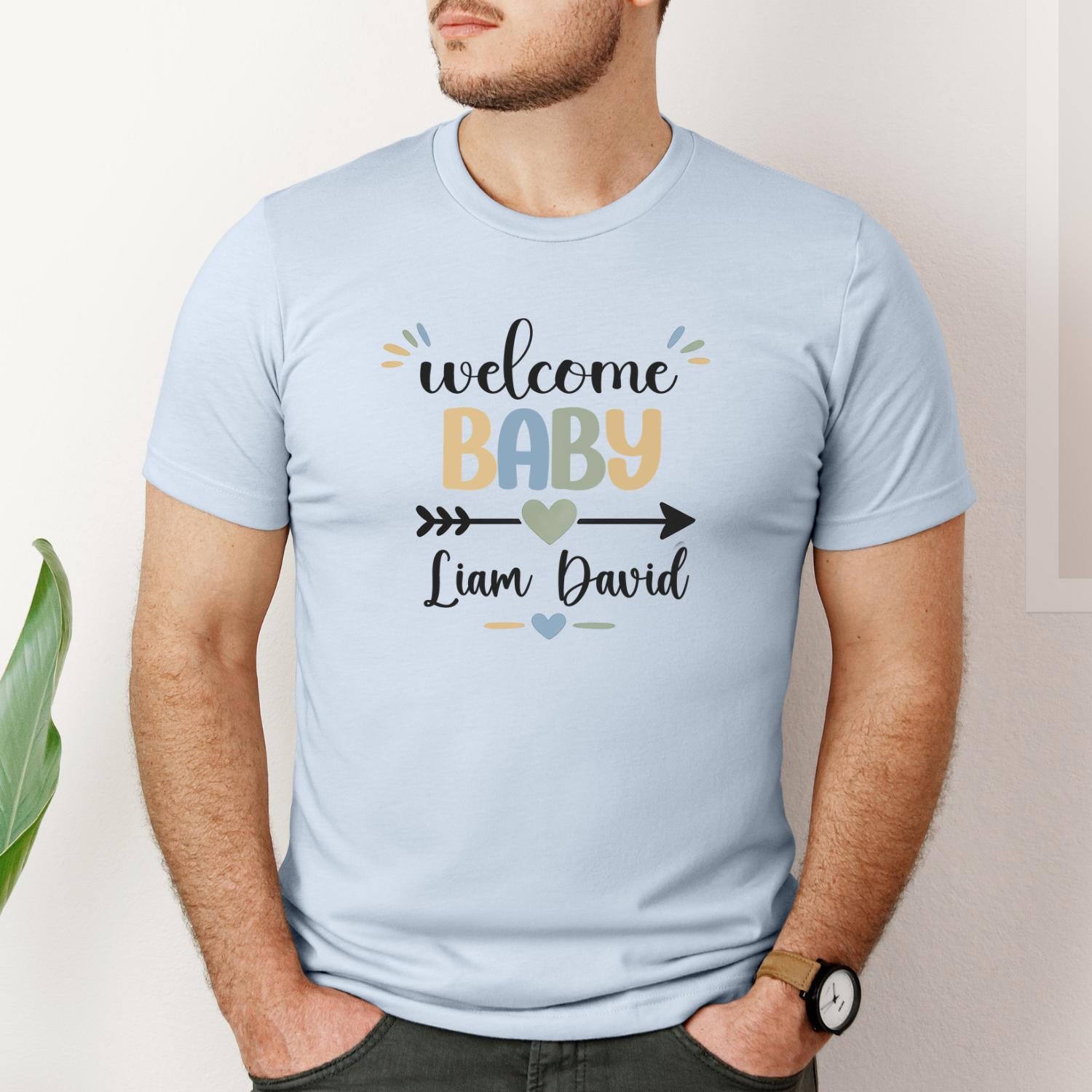 Matching Welcome Baby Shirt | Newborn Arrival Outfit | Baby Announcement Shirts for Mom Dad and Baby | Gender Reveal Gift