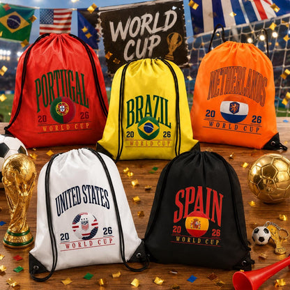 World Cup 2026 Drawstring Backpack | Choose Your Country Soccer Bag | Custom Football Fan Backpack | Sports Team Cinch Sack