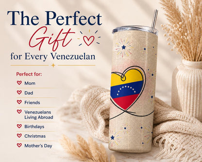 Venezuelan gift tumbler displayed as the perfect gift for mom, dad, friends and Venezuelans living abroad.