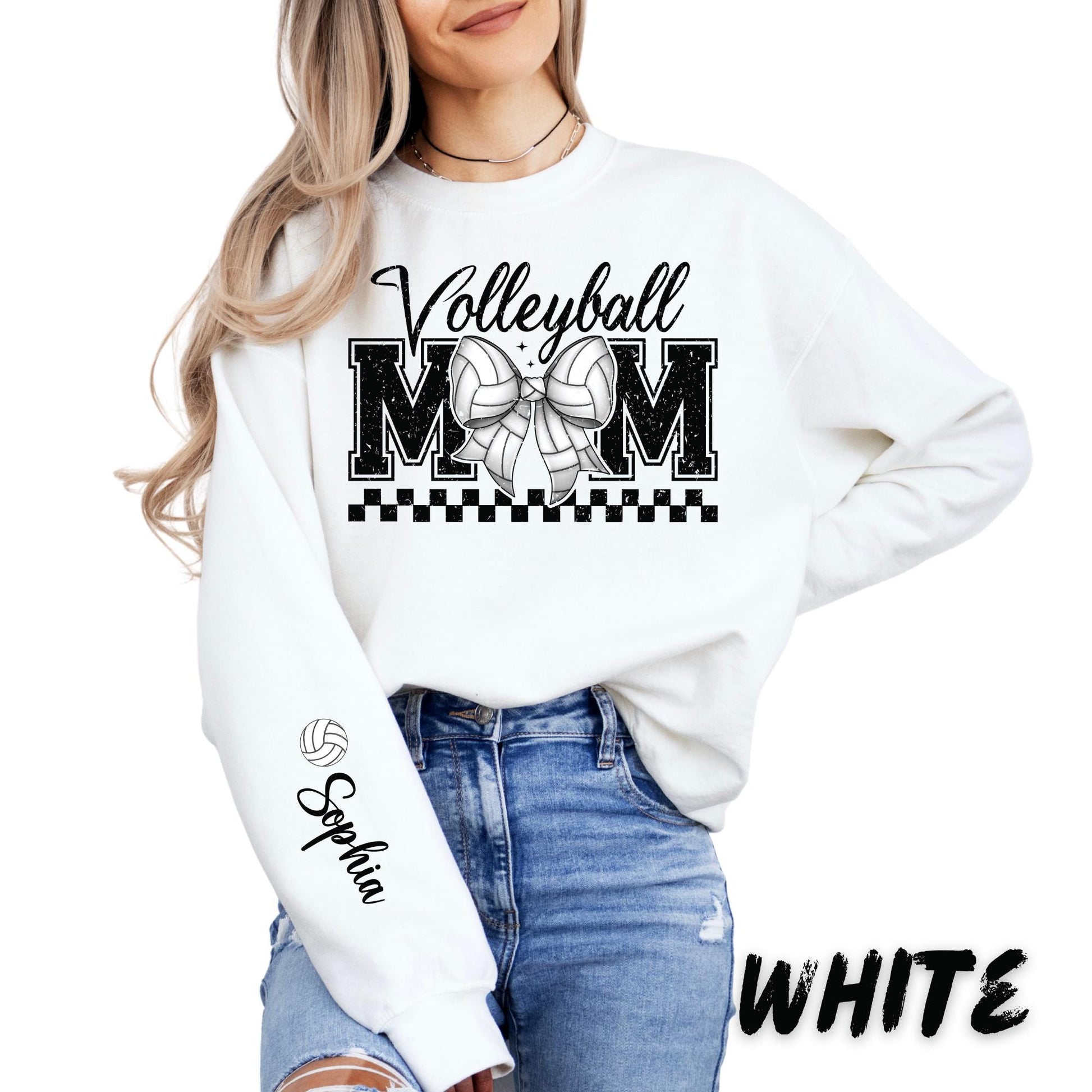 Personalized Volleyball Mom Sweatshirt, Custom Volleyball Mom Shirt, Volleyball Mama Crewneck, Team Mom Gift, Sports Mom Sweatshirt