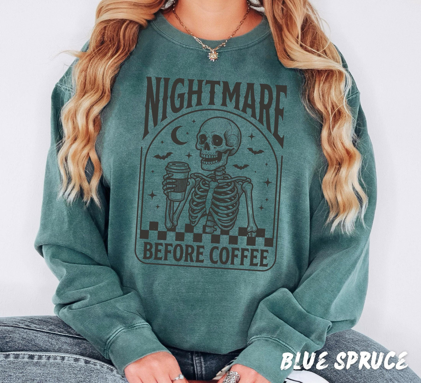 Comfort Colors® Skeleton Coffee Shirt, Spooky Coffee Lover Tee, Halloween Shirt, Retro Skeleton Graphic Tee, Spooky Coffee Lover Tee
