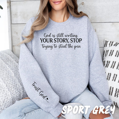 Trust God Sweatshirt Inspirational Christian Sweatshirt Faith-Based Pullover Religious Motivational Tee Spiritual Quote Shirt Women Gift