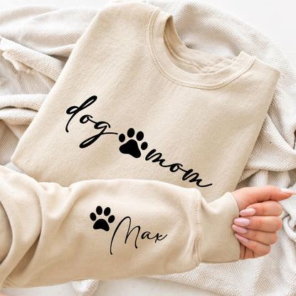 Custom Dog Mom Crewneck Sweatshirt with Personalized Pet Names