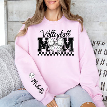 Personalized Volleyball Mom Sweatshirt, Custom Volleyball Mom Shirt, Volleyball Mama Crewneck, Team Mom Gift, Sports Mom Sweatshirt