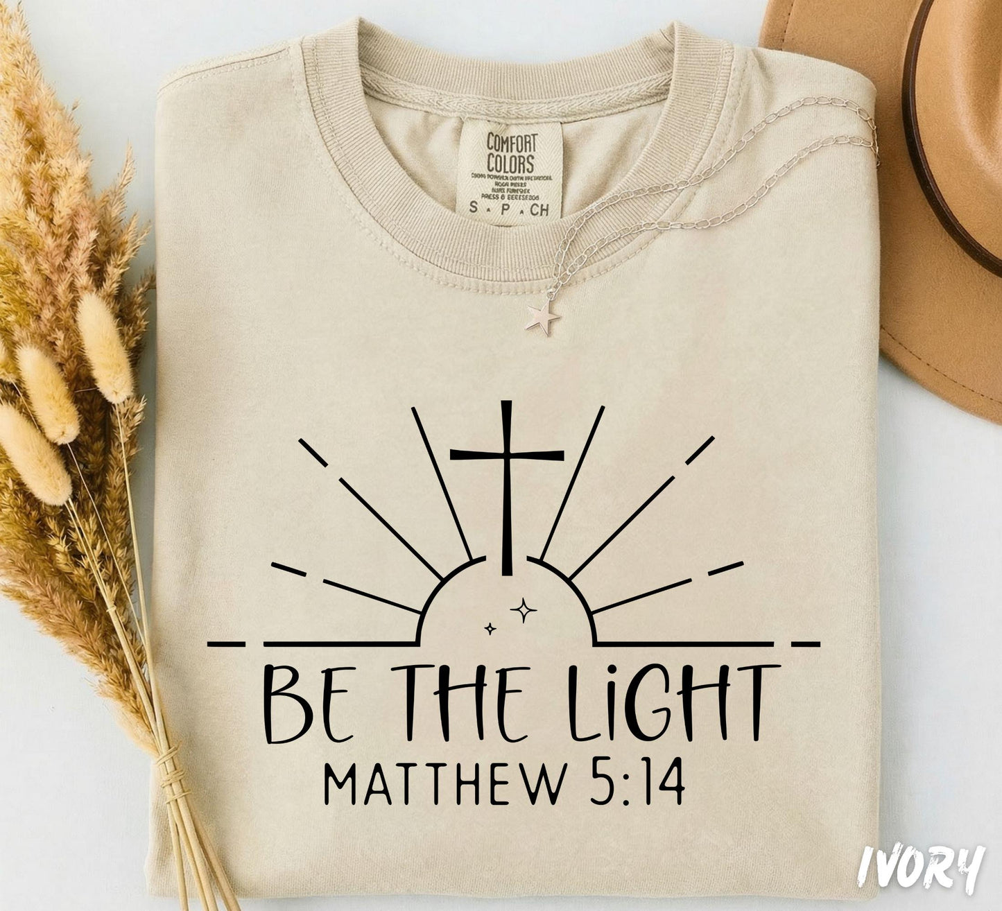 Comfort Colors® Be The Light Matthew 5:14 Shirt, Christian Swetshirt, Christian Sweatshirt, Bible Verse Shirt, Faith Gift, Christian Apparel
