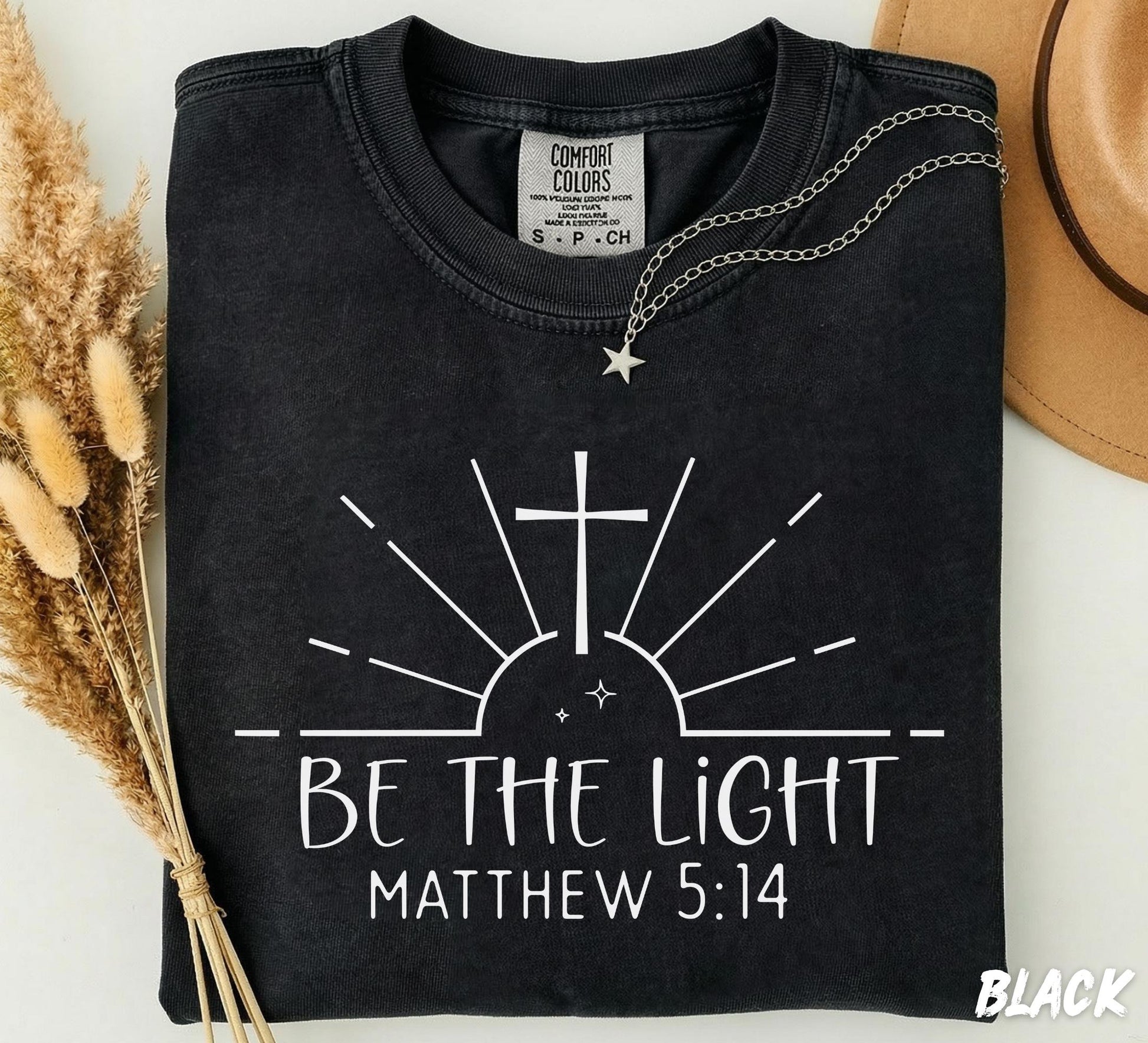 Comfort Colors® Be The Light Matthew 5:14 Shirt, Christian Swetshirt, Christian Sweatshirt, Bible Verse Shirt, Faith Gift, Christian Apparel