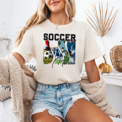 Custom Photo Collage Soccer Mom Shirt, Custom Sports Mama Tee, Unisex Fit T-Shirt