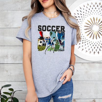 Custom Photo Collage Soccer Mom Shirt, Custom Sports Mama Tee, Unisex Fit T-Shirt