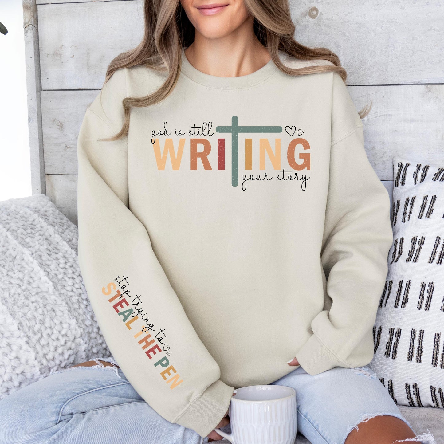 Inspirational Christian Sweatshirt, Doing My Best Trusting God With The Rest, Unisex Faith Crewneck Gift