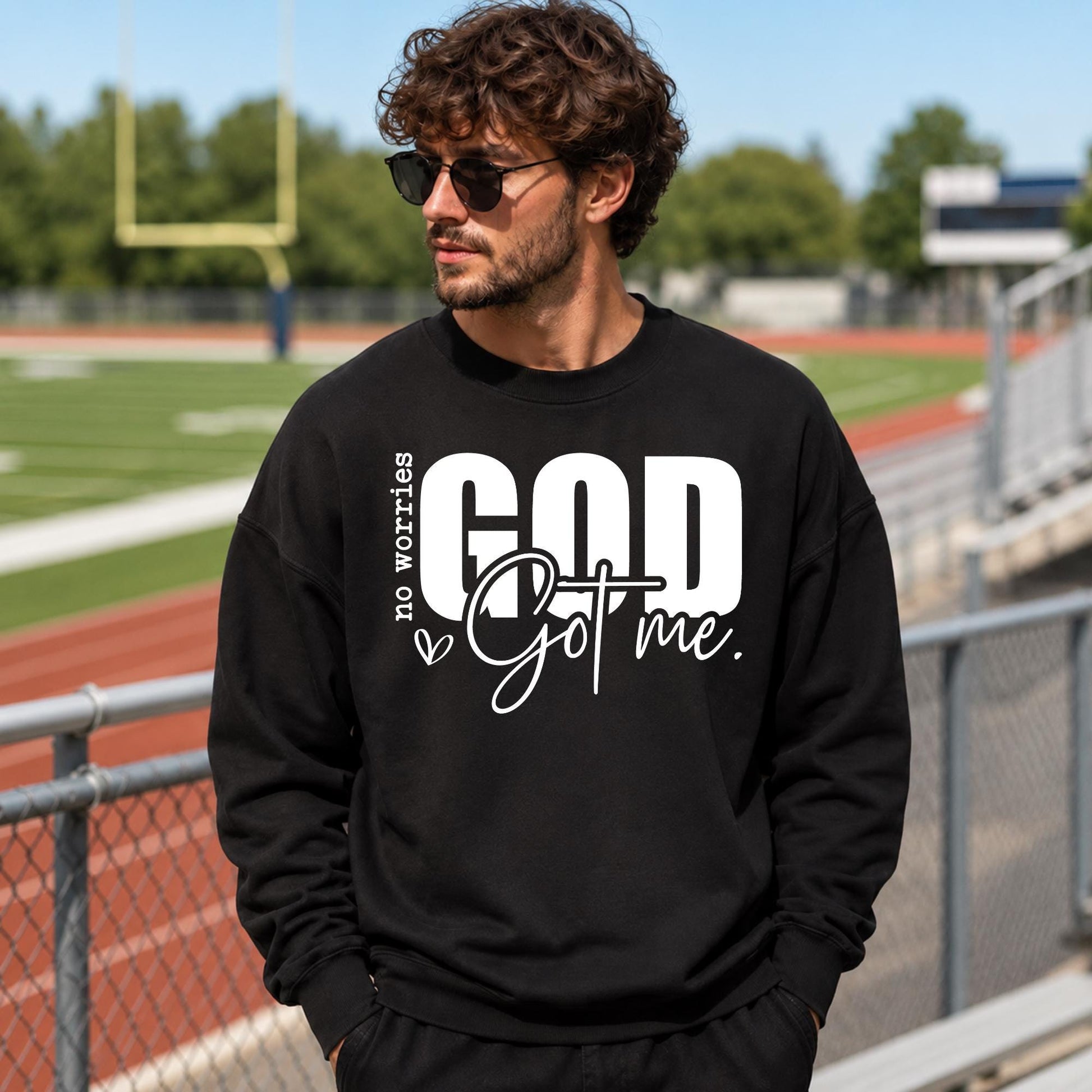 No Worries God Got Me Sweatshirt, Christian Sweatshirt, Faith Based Crewneck, Religious Gift for Women, Bible Inspired Sweatshirt