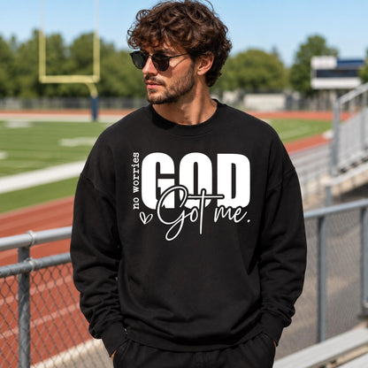 No Worries God Got Me Sweatshirt, Christian Sweatshirt, Faith Based Crewneck, Religious Gift for Women, Bible Inspired Sweatshirt
