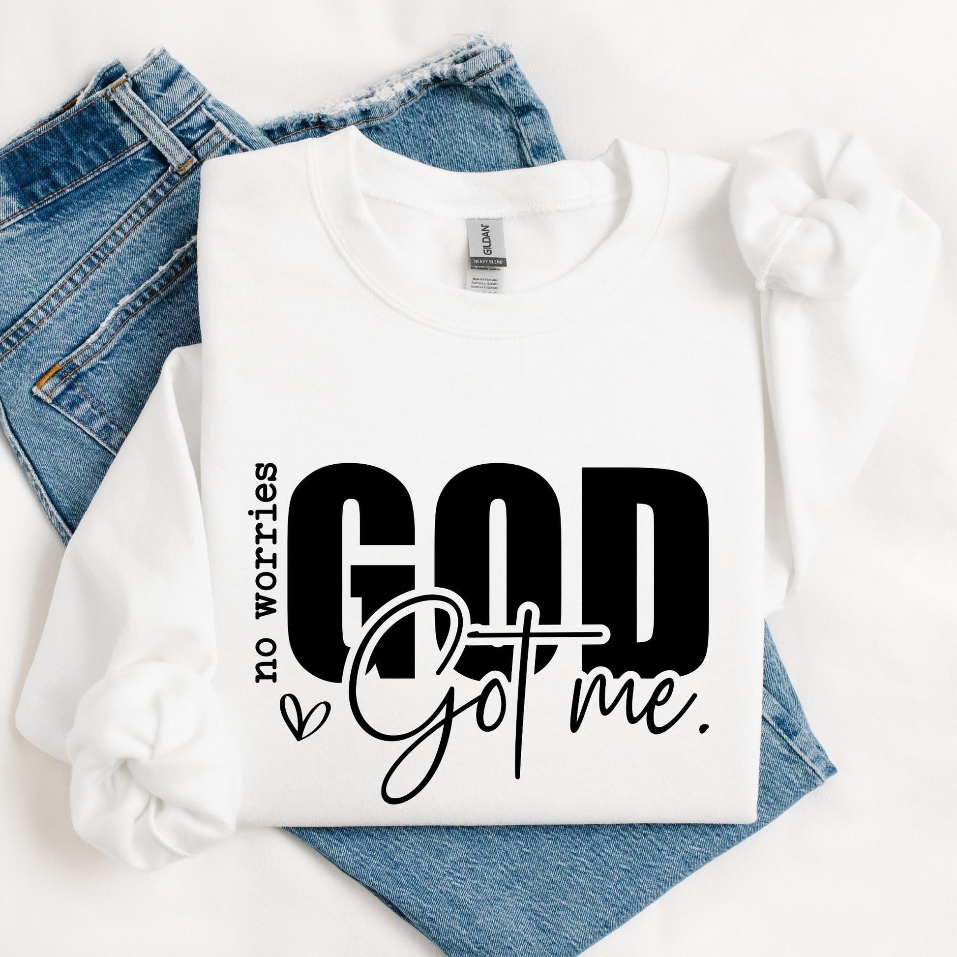 No Worries God Got Me Sweatshirt, Christian Sweatshirt, Faith Based Crewneck, Religious Gift for Women, Bible Inspired Sweatshirt