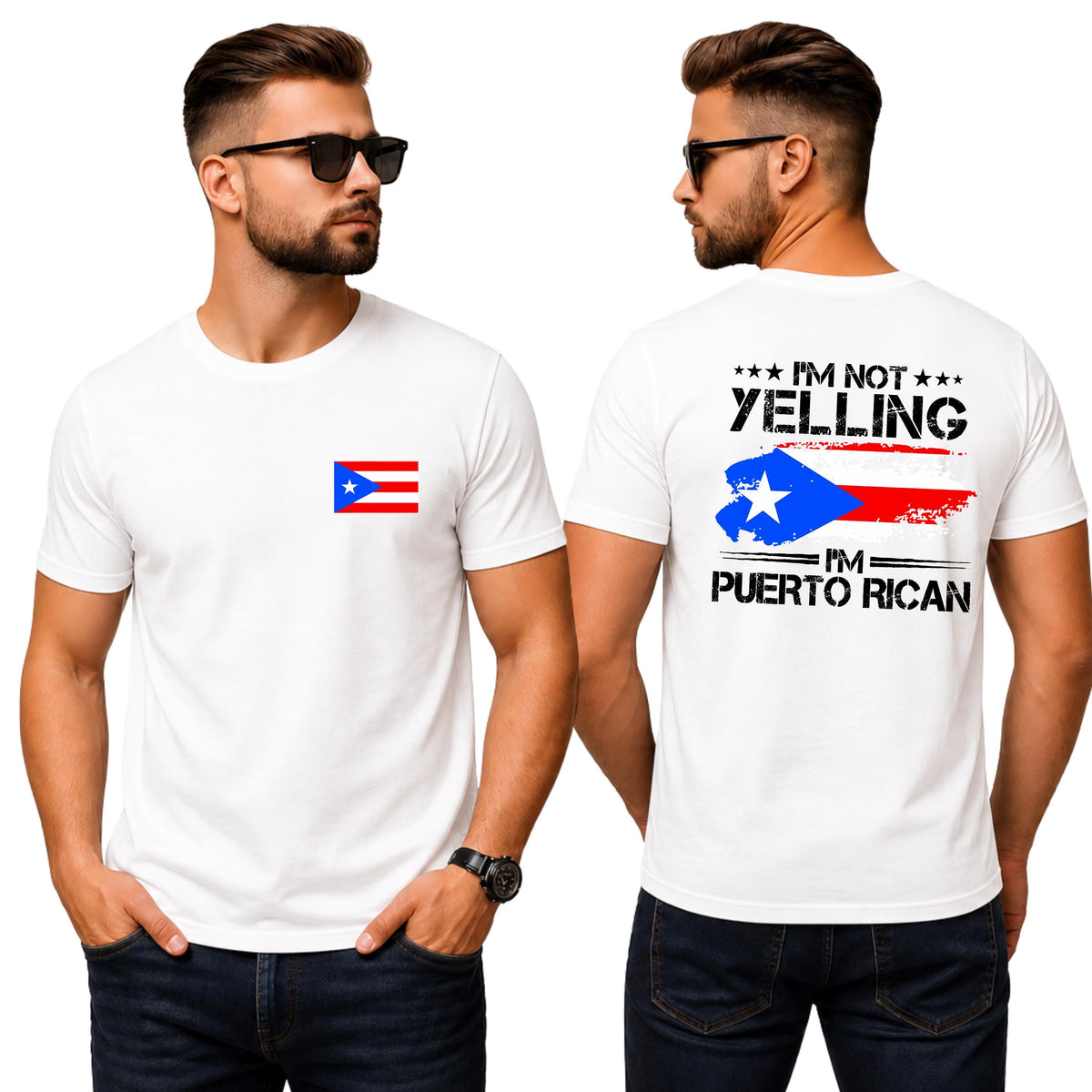 Puerto Rican Shirt - I’m Not Yelling I’m Puerto Rican T-Shirt – Unisex Puerto Rico Flag T-Shirt, Unisex Boricua Gift