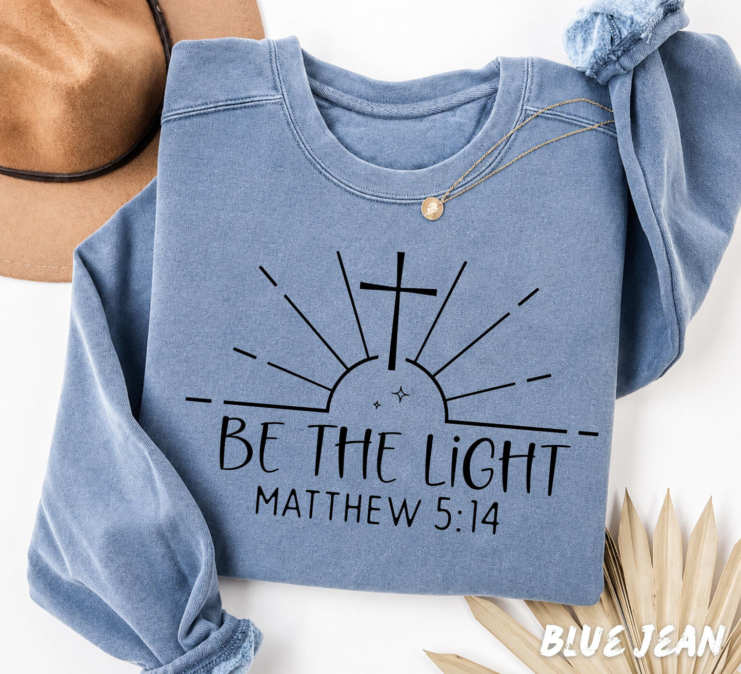 Comfort Colors® Be The Light Matthew 5:14 Shirt, Christian Swetshirt, Christian Sweatshirt, Bible Verse Shirt, Faith Gift, Christian Apparel