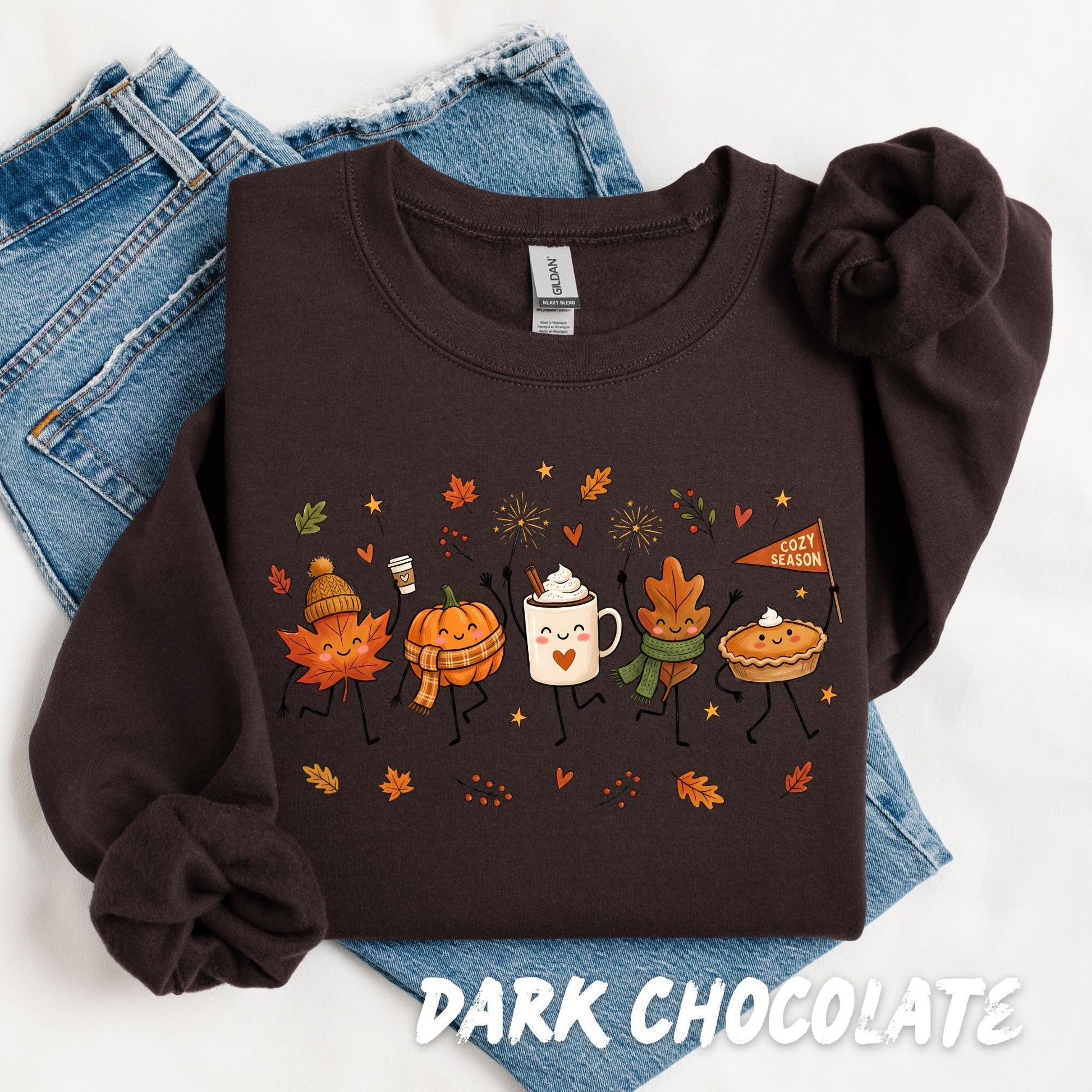 Cute Fall Sweatshirt, Cozy Season Crewneck, Pumpkin Spice Sweatshirt, Autumn Leaves Sweatshirt, Thanksgiving Shirt, Fall Coffee Lover Gift