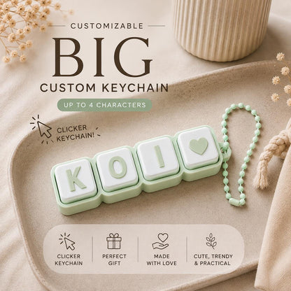 Custom Letter Keychain | Personalized Nickname Bag Charm | Clicker Keychain | Custom Gamer Tag | Aesthetic Initial Backpack Charm
