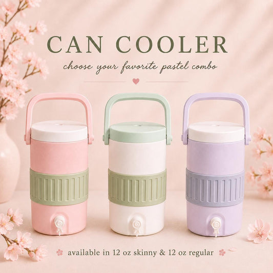 Personalized Can Cooler, Custom Color Combination Can Holder, 12 oz Regular or Skinny Can Cooler, Pastel Drink Holder, Cute Gift for Her