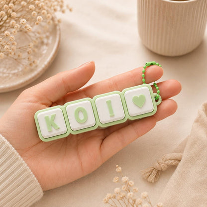 Custom Letter Keychain | Personalized Nickname Bag Charm | Clicker Keychain | Custom Gamer Tag | Aesthetic Initial Backpack Charm