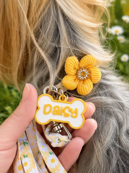 Personalized Dog Tag with Phone Number, Custom Pet ID Tag, Bone Shaped Dog Name Tag, Personalized Puppy Tag, Matching Paw Charm