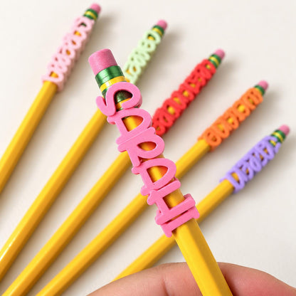 Personalized Name Pencil Toppers, Reusable Kids Name Tags for Pencils, School Supplies, Party Favors, Stocking Stuffers
