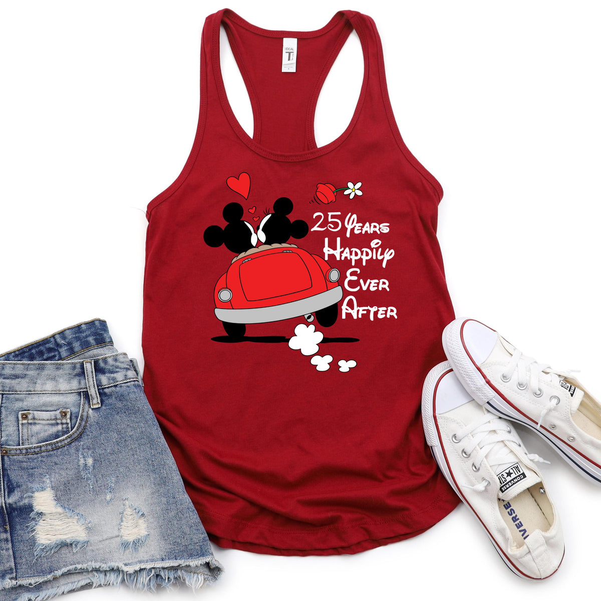 Custom Disney Anniversary Women’s Tank Top – Mickey and Minnie, Happily Ever After - Personalized Anniversary Gift