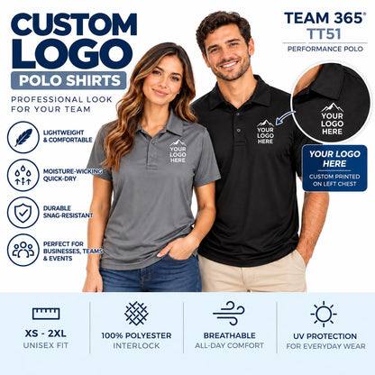 Custom Logo Polo Shirt | Personalized Work Uniform Shirt | Custom Logo Company Shirt | Unisex Business Polo | Custom Staff Shirt