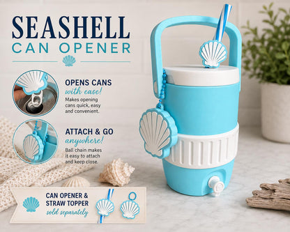 Coastal Can Cooler, 12oz Can Holder, Beach Drink Cooler, Seashell Can Cozy, 12oz Skinny Can Holder, 16oz Can Cooler, Coastal Lover Gift