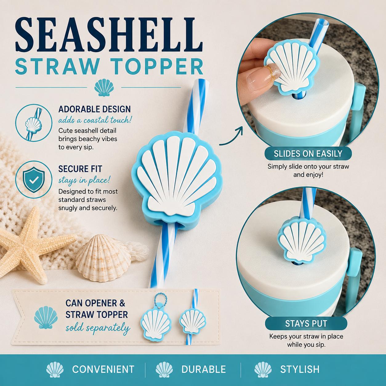 Coastal Can Cooler, 12oz Can Holder, Beach Drink Cooler, Seashell Can Cozy, 12oz Skinny Can Holder, 16oz Can Cooler, Coastal Lover Gift