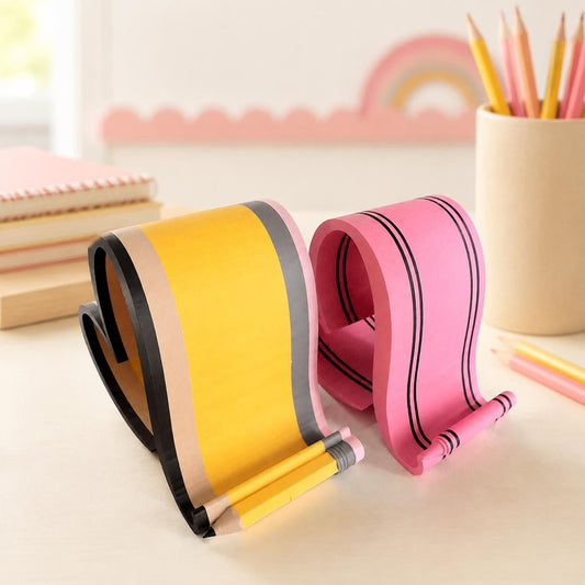 Pencil or Crayon Phone Stand, Teacher Desk Decor, Back to School Gift, Cute Classroom Phone Holder, Desk Accessory, Teacher Phone Holder