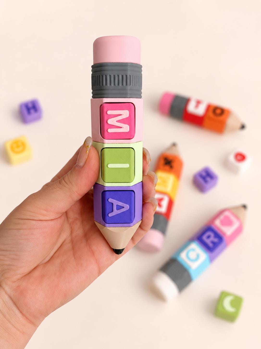 Personalized Pencil Clicker Fidget Toy, Custom Name Pencil, 3D Printed Sensory Toy, Teacher Gift, Classroom Reward, Back to School