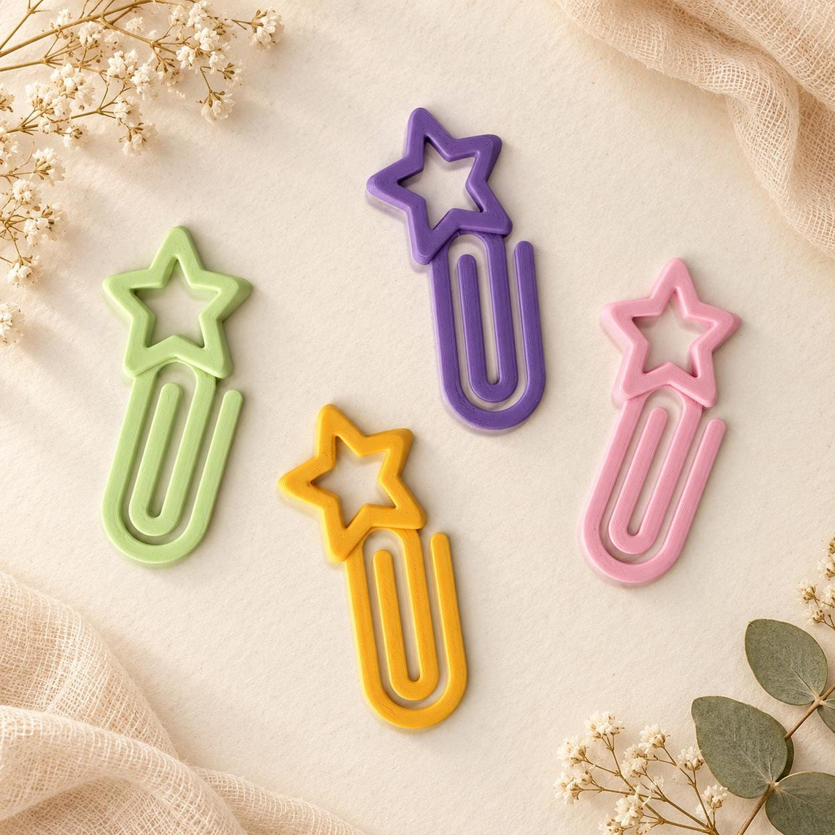 Jumbo Paper Clip Bookmark, Heart or Star Planner Clip, Colorful Page Marker, Desk Accessory, Plastic Jumbo Clips, Teacher Apreciation Gifts