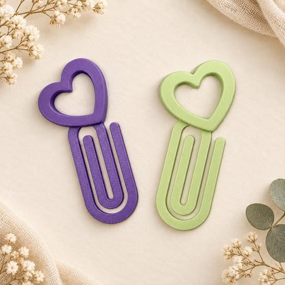 Jumbo Paper Clip Bookmark, Heart or Star Planner Clip, Colorful Page Marker, Desk Accessory, Plastic Jumbo Clips, Teacher Apreciation Gifts